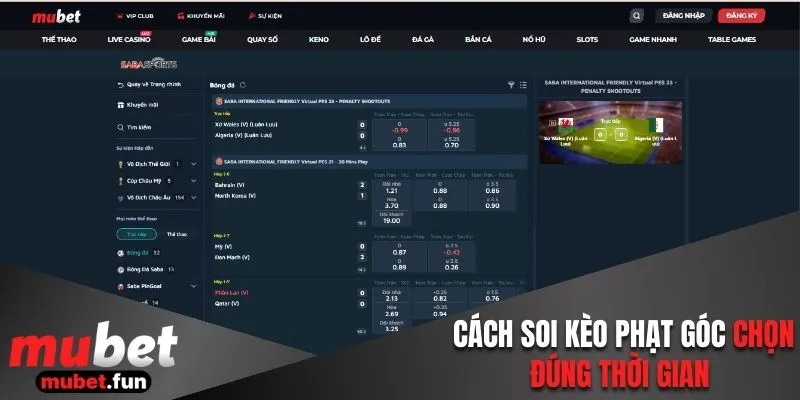 Cách soi kèo phạt góc chọn đúng thời gian