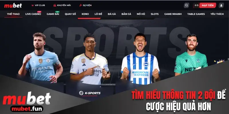 Tìm hiểu thông tin 2 đội để cược hiệu quả hơn